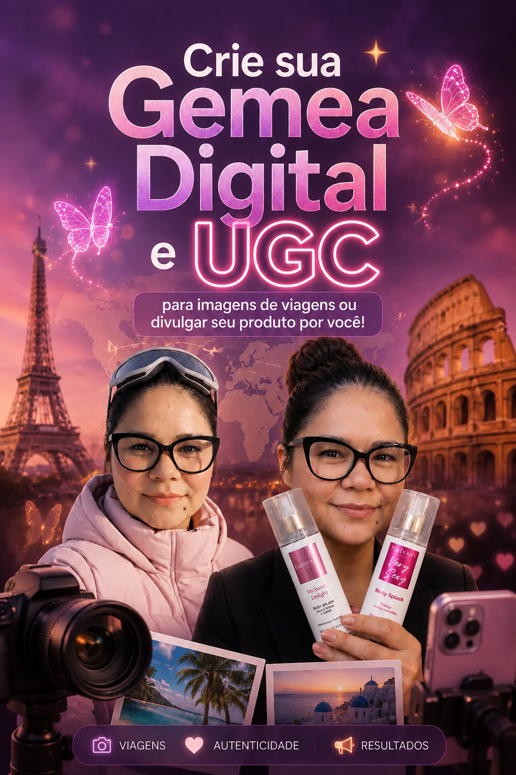 Avatar Realista da Dani produzindo conteúdo UGC